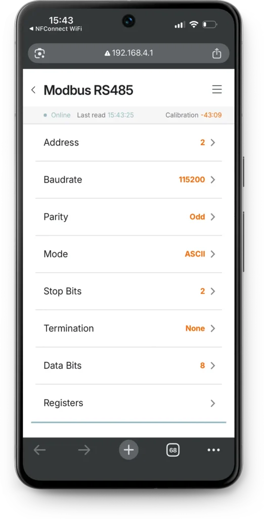 BACnet Sensors - Modbus RS485 Communication