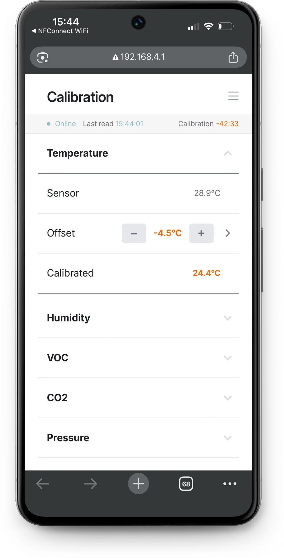 BACnet senzori - Kalibracija - Offset